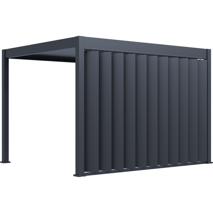 Weide Pergola Sichtschutzwand 3,6m mit kippbaren Lamellen anthrazit – Bild 3