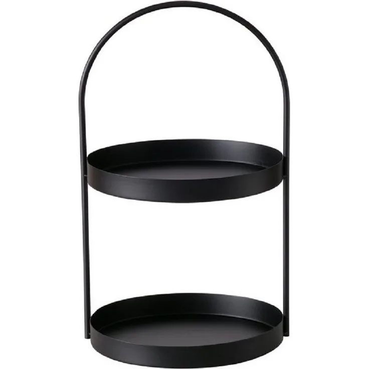 BOLTZE GRUPPE GmbH Dekoetagere Etagere Joko 2 Ebenen Eisen H 44 cm Ø 26cm schwarz