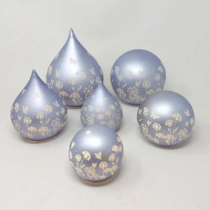 formano Nachttischlampe Blumenwiese, Mit Timerfunktion, Lila, Motiv: Blumenwiese – Bild 3