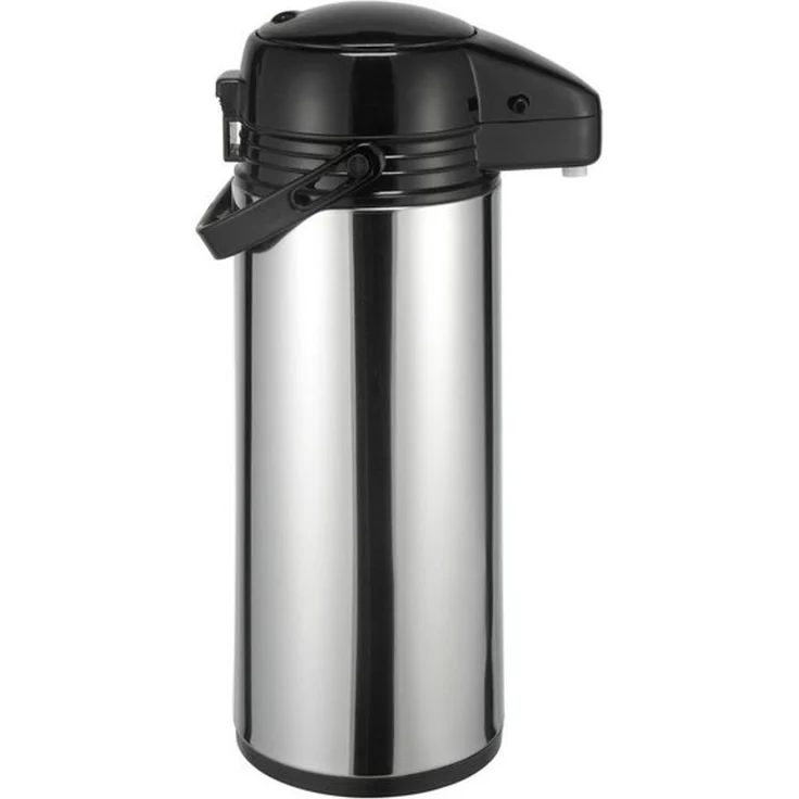 HAC24 Pump-Isolierkanne Thermoskanne Isolierkanne Teekanne Thermo Kaffee Airpot Pumpkanne, 1,9 l, Edelstahl, Mit Pumpmechanismus & Tragegriff – Bild 2