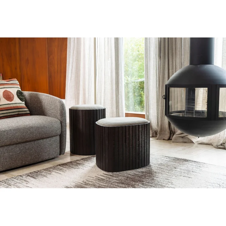 DutchBone Pouf Bay mit Stauraum aus recyceltem Teakholz in Braun 40x40x48 cm – Bild 2