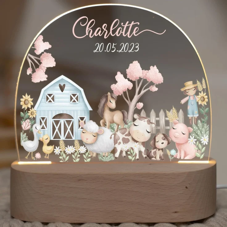 Kidsmood Nachtlampe mit Wunschnamen, Individuelle Nachttischlampe Kinder, Niedliches Nachtlicht für Babys, Personalisierte Geschenke für Babys, Geschenk zur Geburt – Bild 1
