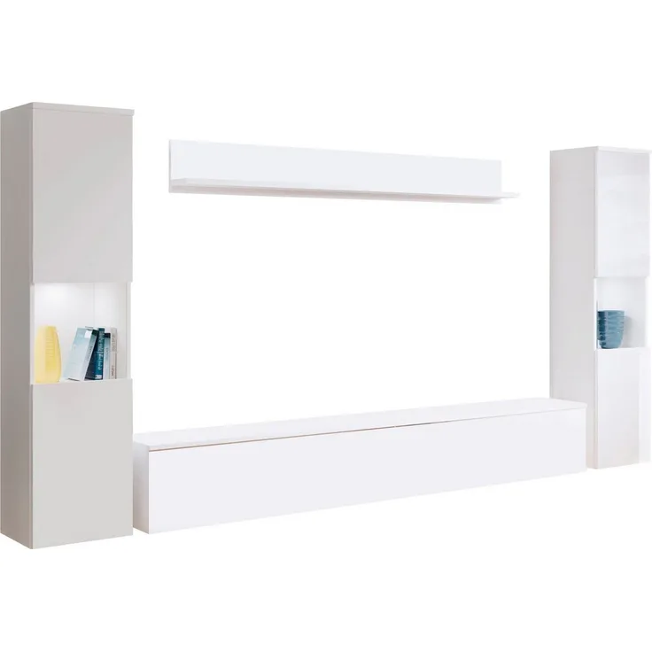 INOSIGN Wohnwand PARIS, (Komplett-Set, 4-St), TV-Wand 260cm breite, grifflose Design, stehend und hängend montierbar