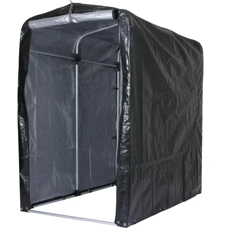 Fahrradgarage HWC-N61, Foliengarage Aufbewahrungsgarage Garagenzelt, Alu UV-Schutz wasserfest, 201x121x201cm ~ anthrazit – Bild 7