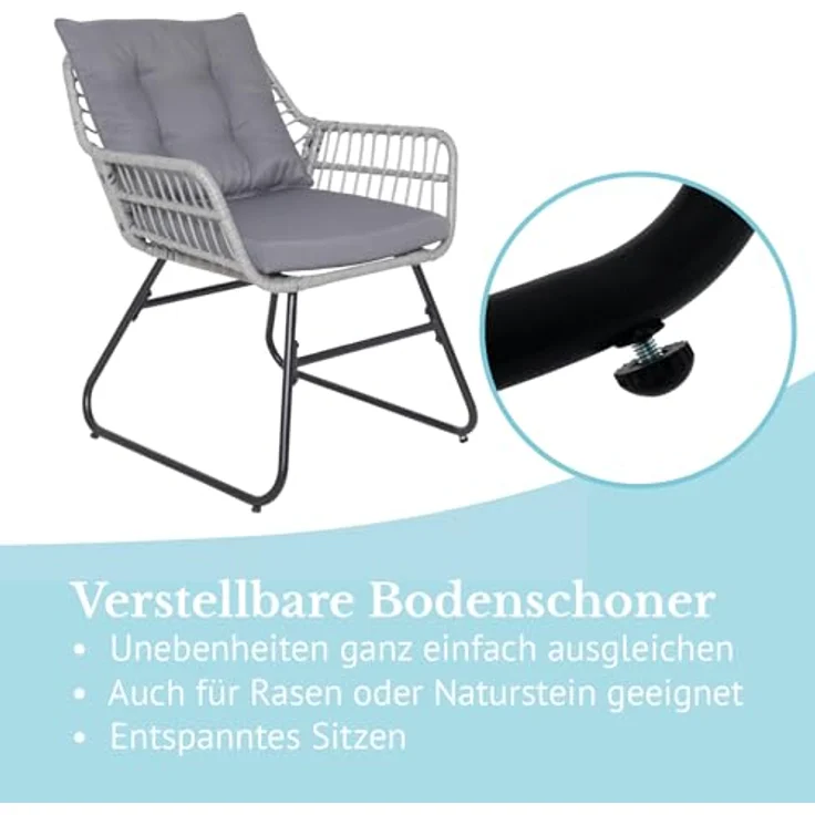 SVITA Gartenlounge-Set CAPRI, (Set, Tisch mit einem Stuhl und zwei Bänken), mit abnehmbarem Polster – Bild 6