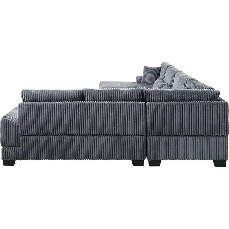 ATLANTIC home collection Wohnlandschaft Miron, U-Form, Breite: 332cm, weicher XXL-Cordbezug, inklusive 6 Zierkissen – Bild 3