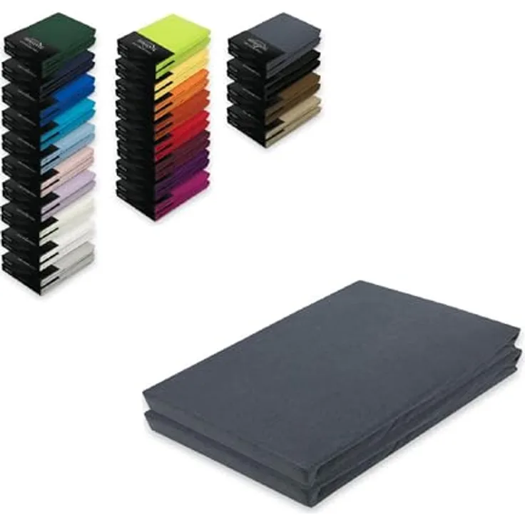 Jersey Spannbettlaken Doppelpack 120 x 200 cm Anthrazit