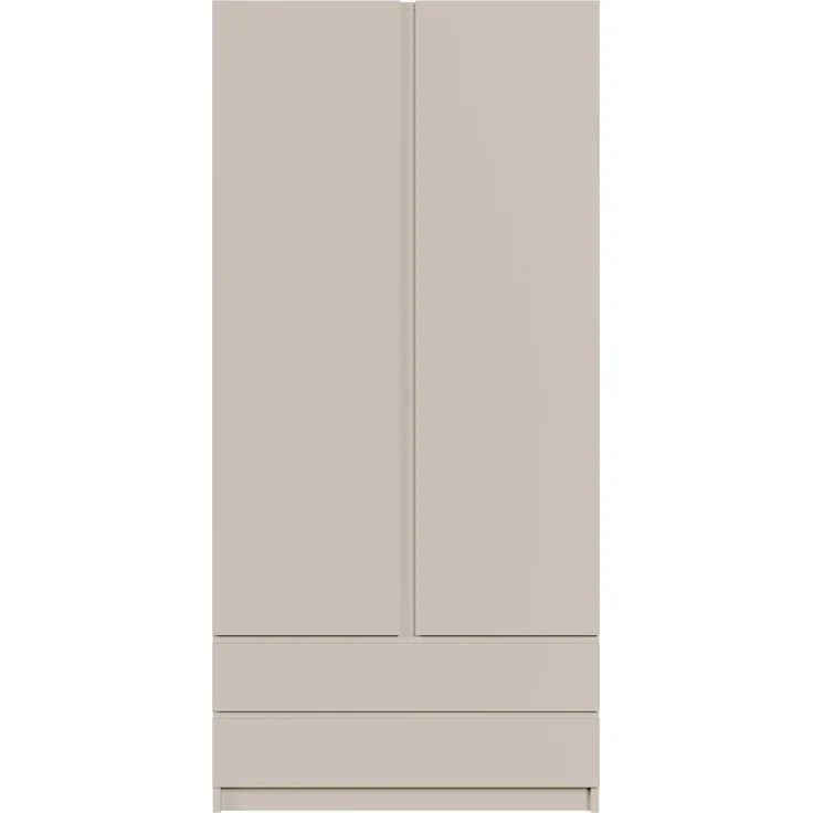 Selsey 'Bemmi' Kleiderschrank mit 2 Türen, Kleiderstange und 2 Schubladen, Kaschmirgrau, 100 cm – Bild 4