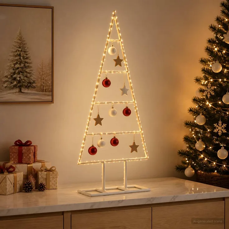 vidaXL Metall Weihnachtsbaum KUOPIO 60 cm Stahl Weiß 42053828