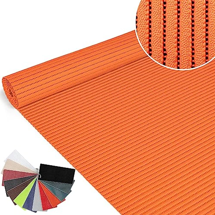 ANRO Badematte Weichschaummatte, rutschfest und wasserabweisend, Uni Orange, 180x130cm – Bild 1