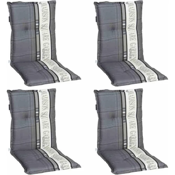 Set 4 x Garden Auflage niedrig grau