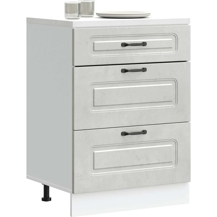 vidaXL Küchenunterschrank Kalmar Betongrau Holzwerkstoff 854283 – Bild 1