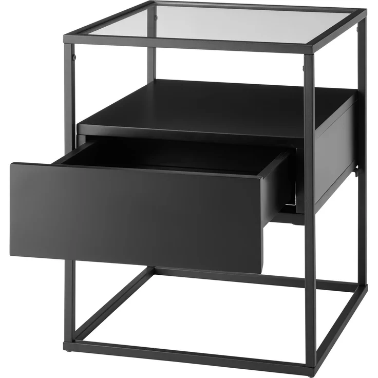 Beistelltisch >EVORA< in schwarz, Holzwerkstoff / Metall - 43x54x43cm (BxHxT) – Bild 5