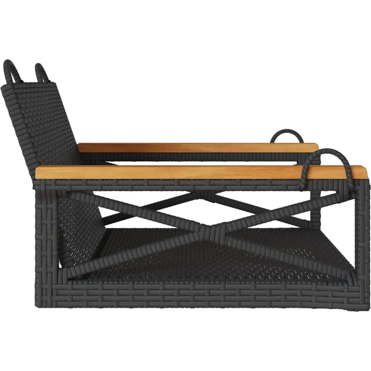 vidaXL Hängesessel Schwarz 63x62x40 cm Poly Rattan 368170 – Bild 5