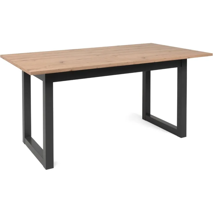 Homestyle4u Esstisch, ausziehbar auf 200 cm, Spanplatte natur, Industrial Style, 75 x 90 x 160 - 200 cm