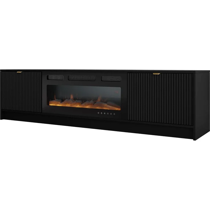 Mirjan24 'Tireno EF' TV-Lowboard mit elektrischem Kamin, Holz schwarz, 48 x 40 x 182 cm – Bild 3