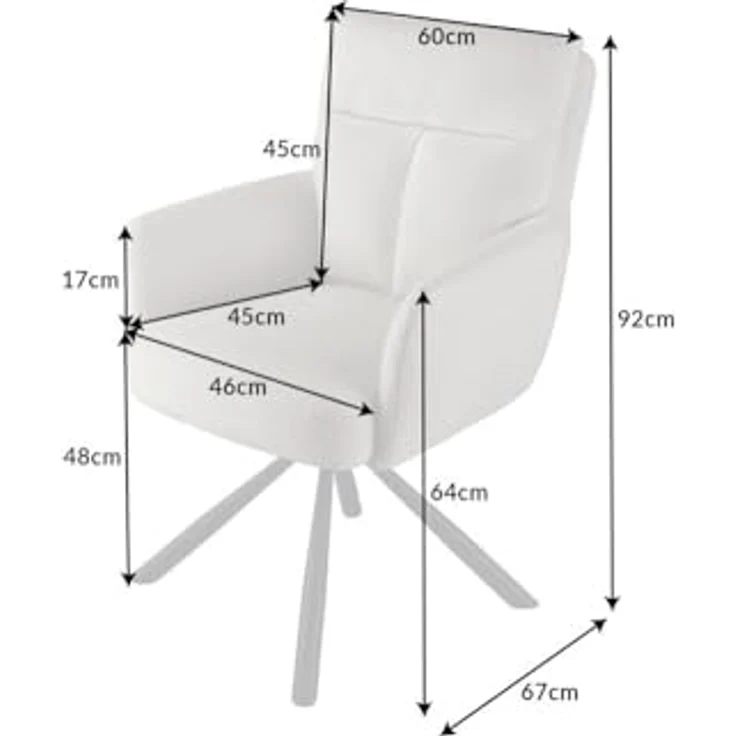riess-ambiente Polsterstuhl BIG GEORGE greige / schwarz (Einzelartikel, 1 St), Esszimmer · 360° drehbar · mit Armlehne · Retro – Bild 4