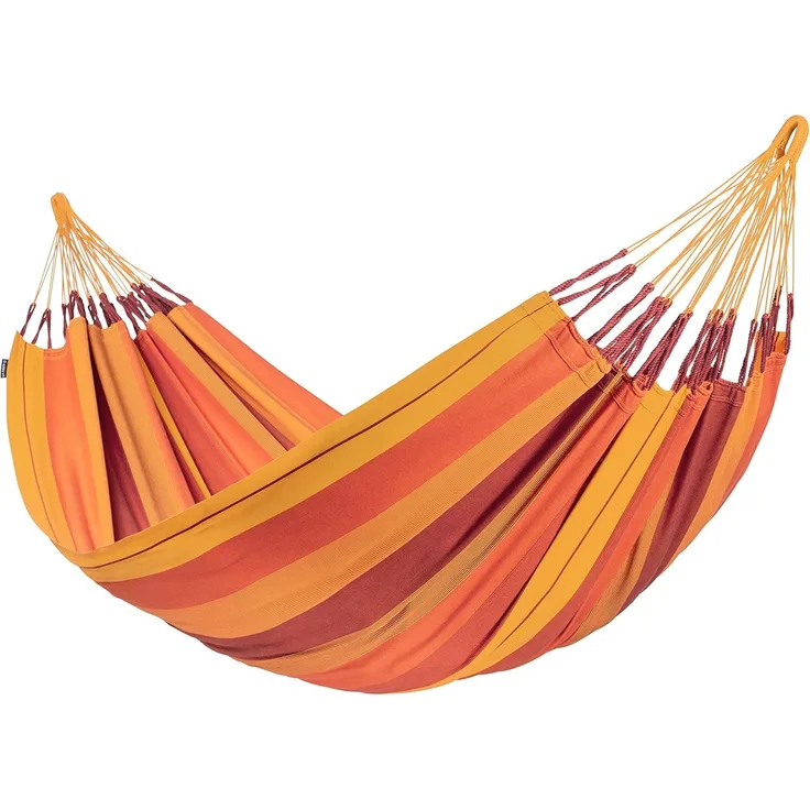 La Siesta Hängematte MODESTA volcano orange aus Bio-Baumwolle Doppelhängematte