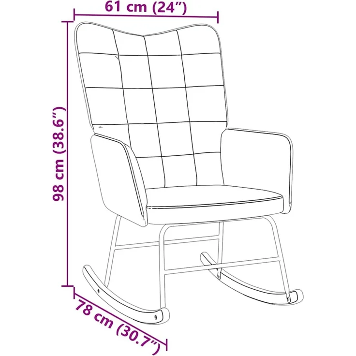 vidaXL Schaukelstuhl Braun Samt 4016840 – Bild 7