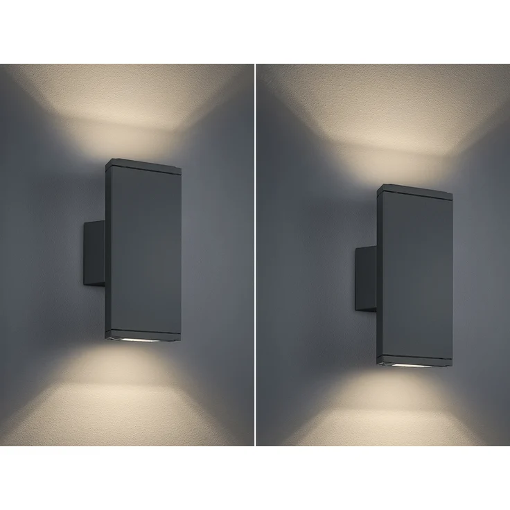 LED Außenwandleuchte Up-Down Light, IP54, Anthrazit - 2er Set – Bild 3