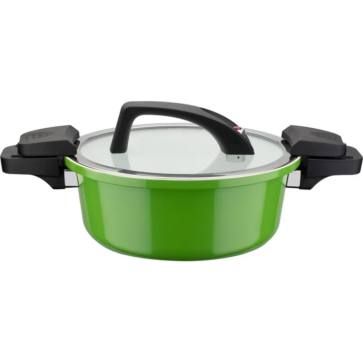 GSW Dampfgartopf Ceramica green, Aluminium (1-tlg), Dampfkochtopf, mehrfache Ceramic-Versielgung, Induktion – Bild 4