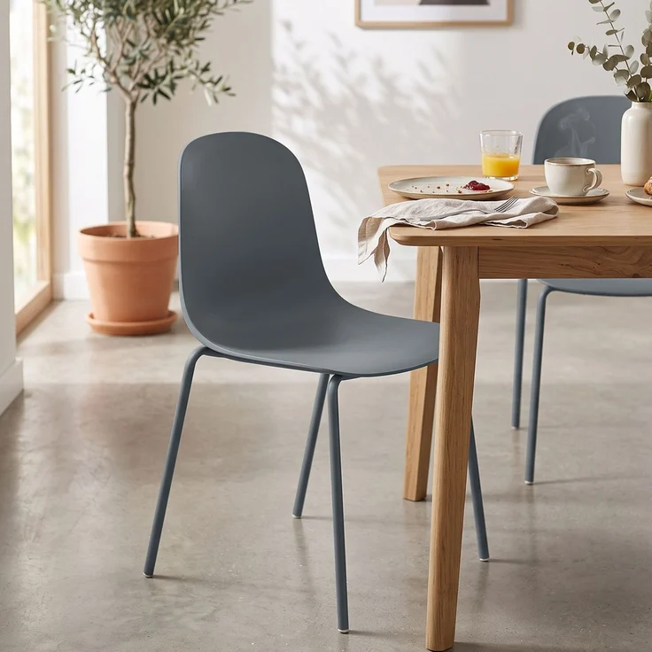 CLP Stapelstuhl Hardin mit ergonomischer Kunststoffschale und stabilem Metallgestell - Farbe:dunkelgrau – Bild 3