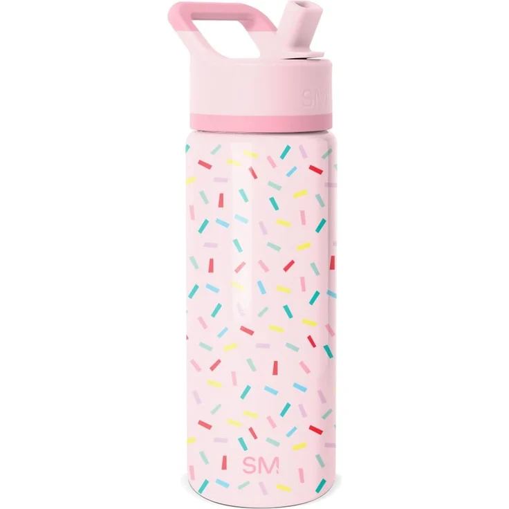 Simple Modern Trinkflasche Kinder mit Strohhalm | Sport Isolierte Edelstahl-Kindertrinkflasche für Kleinkinder Jungen und Mädchen | Summit | 530ml | Confetti
