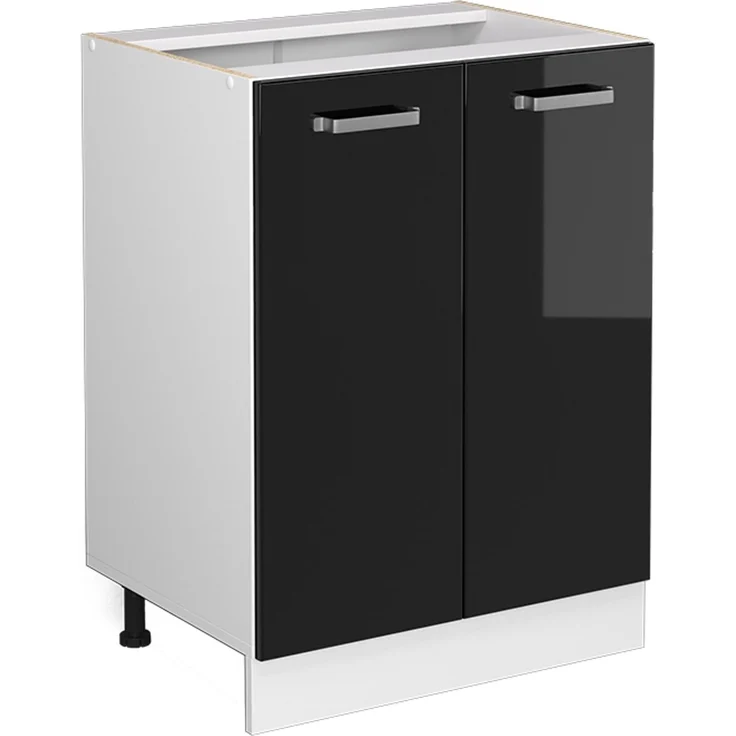 Küchenfront R-Line Schwarz Hochglanz 59.2 x 71.3 cm Möbelfront für den Unterschrank Vicco – Bild 5