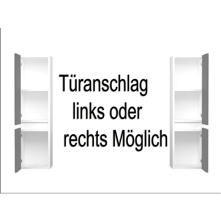 Homeline Badmöbel Set Eiche/Schwarz Kaiser Hochglanz 120 cm Spiegel incl LED (120, 5, 1x Seitenschränke) – Bild 4