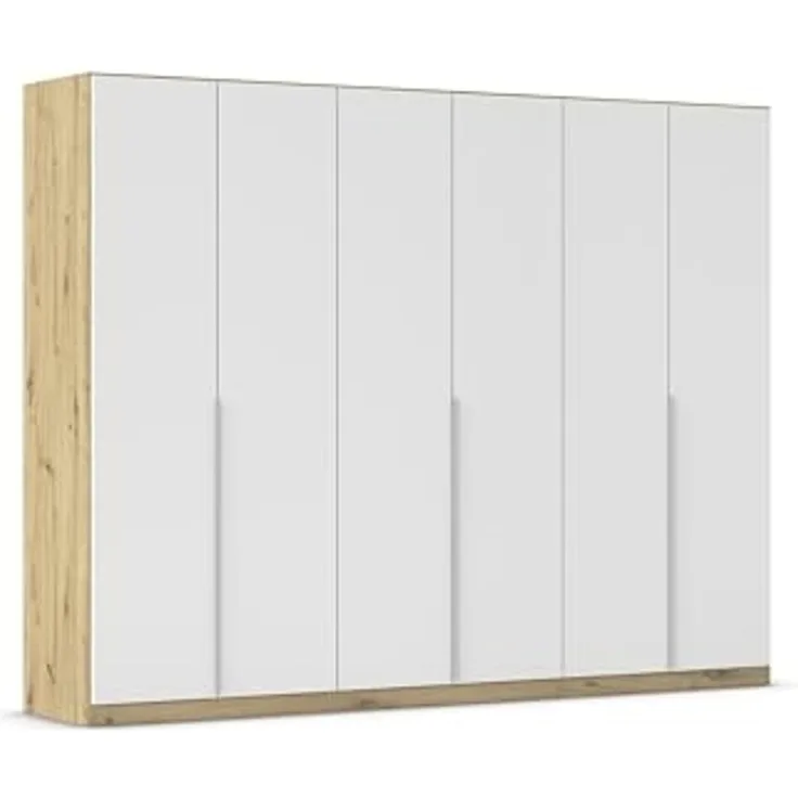 Rauch Möbel Alabama, Kleiderschrank für Schlafzimmer, Kinderzimmer, Wohnzimmer, Garderobe, Flur, 6-türig, mit Zubehör Classic, Farbe Weiß/Eiche Artisan, Holz, Breite 271 cm