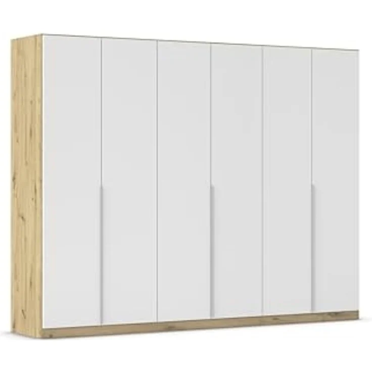 Rauch Möbel Alabama, Kleiderschrank für Schlafzimmer, Kinderzimmer, Wohnzimmer, Garderobe, Flur, 6-türig, mit Zubehör Classic, Farbe Weiß/Eiche Artisan, Holz, Breite 271 cm – Bild 1