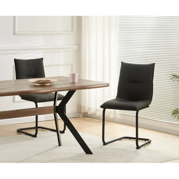 Schwinger-Stuhl 2er Set Torino Stühle in Anthrazit - gemütliches Design - B/H/T: 46x89x57 cm – Bild 11
