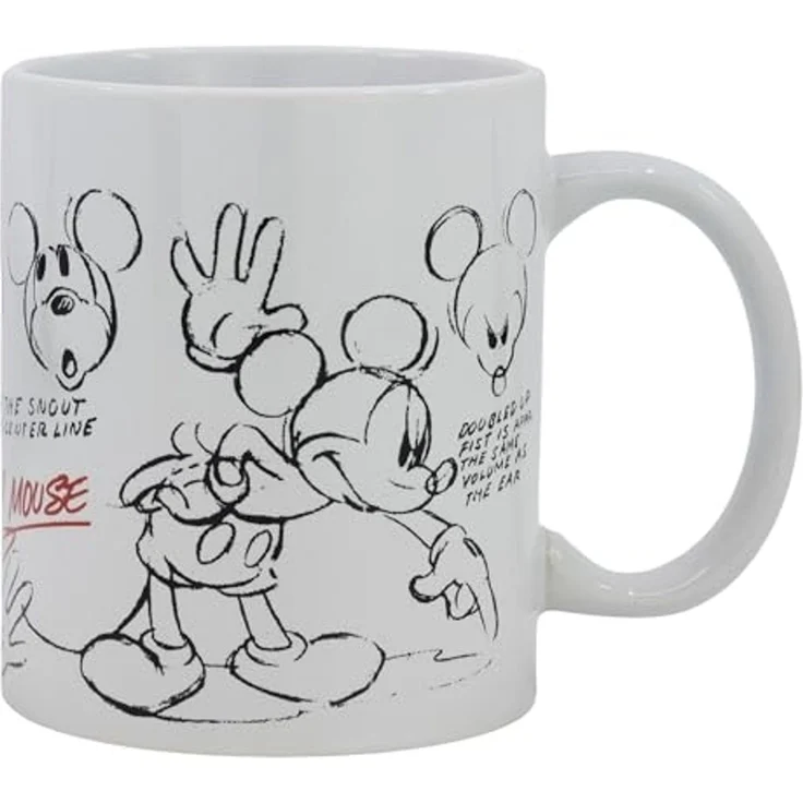 Tasse mit Disney Mickey Mouse Motiv ca. 325ml aus Keramik ca. Ø 8 x 9,5cm Skizze – Bild 1