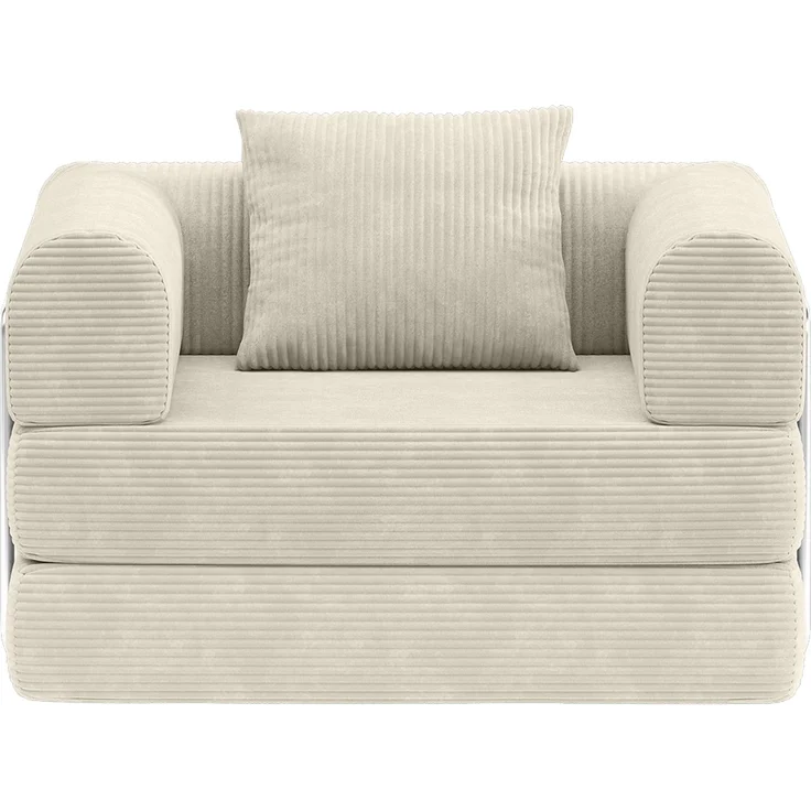 skølm 'Lofn' Modularer Sessel 1 Sitzer, 115x100 cm, Vollschaumcouch mit Metallgestell, Cord beige, Schlafsessel vakuumverpackt, kein Aufbau erforderlich – Bild 12