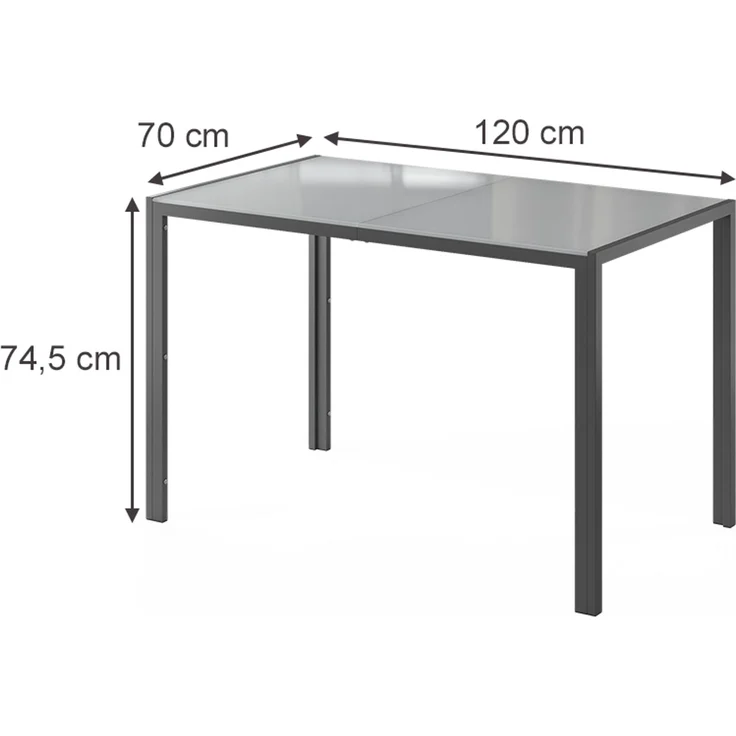 Esstisch Grand Grau/Grau 120 x 70 cm Vicco – Bild 2