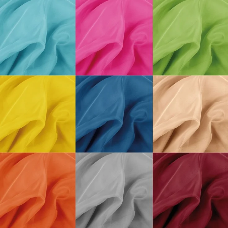 Gardine mit Ösen, Transparent Voile 140 x 145cm ( Breite x Länge ) in blau - mittelblau, Ösenschal in vielen weiteren Farben und Größen – Bild 7