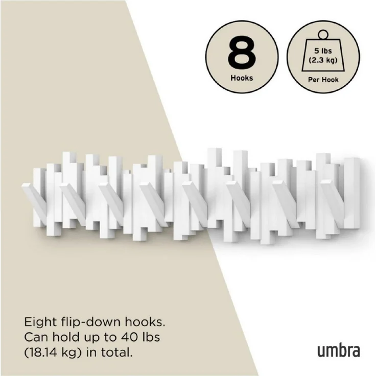 Umbra Wandgarderobe Sticks Multi Hook schwarz – Bild 3