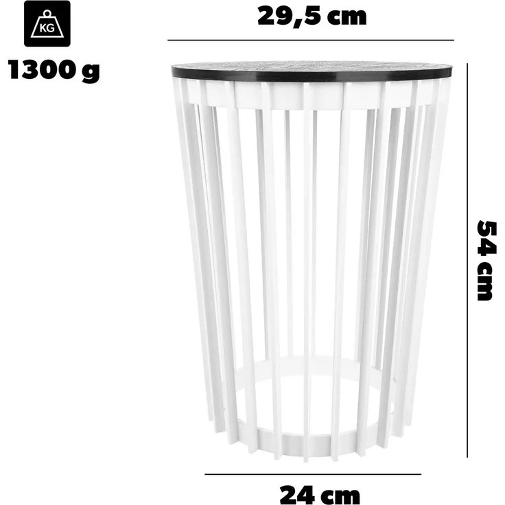KADAX Doppelseitiger Blumenständer 54 cm Weiß + Schwarze Oberseite – Bild 9