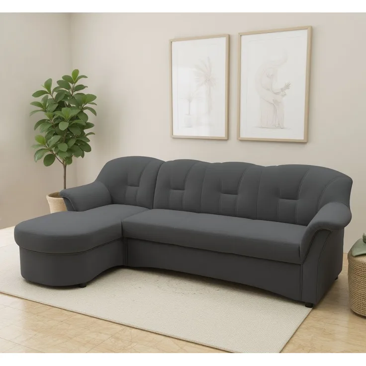 DOMO collection Ecksofa Flores Schlafsofa, B/T/H: 233/142/86 cm, L-Form, wahlweise mit Bettfunktion, wahlweise mit Federkern, auch in Leder