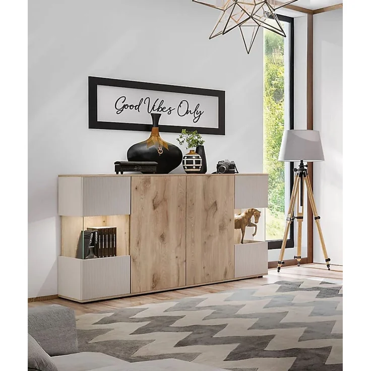 Sideboard Cathlyn in Viking Eiche und Kaschmir mit LED 160 cm – Bild 2