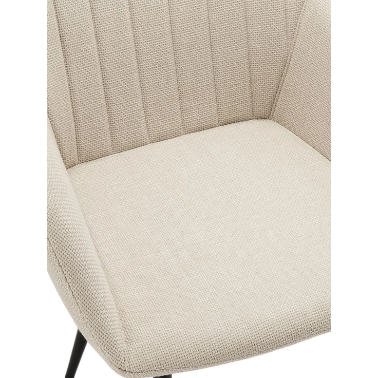 GOEURVANT 711 Esszimmerstühle 2er-Set mit Armlehnen, Webstoff - Beige Stoff – Bild 7