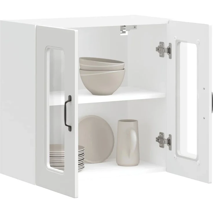 vidaXL Küchen-Hängeschrank mit Glastür Kalmar Weiß Holzwerkstoff 853667 – Bild 11