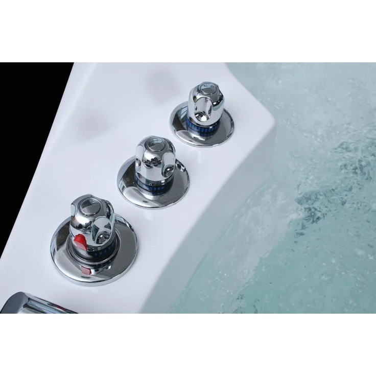 PureHaven Whirlpool 140x140 cm Wasserfall Heizung Lichttherapie Soundsystem Reinigungsprogramm Bluetooth-Soundsystem – Bild 7