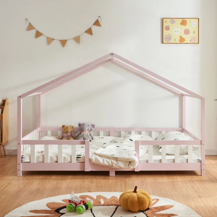 Kinderbett Treviolo 140x200 cm Rosa / Weiß [en. casa] – Bild 6