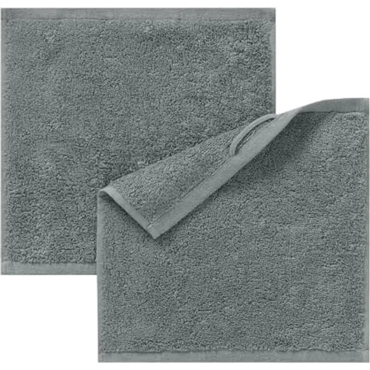 BettwarenShop Handtuch Serie Premium|Seiftuch 2er Pack 30x30 cm| kiesel