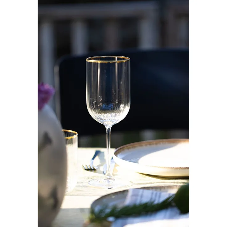 Hermia Concept 'Adore 410' Weingläser-Set (4-teilig), Gold / Transparent, 7,5 x 7,5 x 22 cm, 410 ml