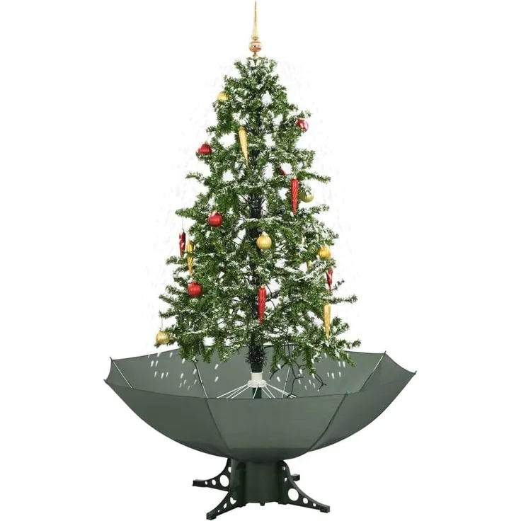 vidaXL Schneiender Weihnachtsbaum mit Schirmfuß Grün 170 cm 284335
