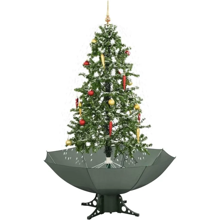 vidaXL Schneiender Weihnachtsbaum mit Schirmfuß Grün 170 cm 284335 – Bild 1