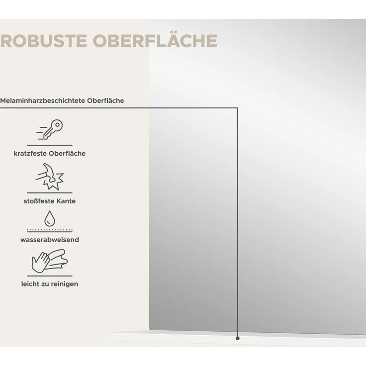 Xonox Scout Spiegel (B/H/T: 60x79x18 cm) in weiß Nachbildung – Bild 7