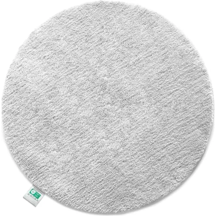Floordirekt Badematte Sky, Rund - Ø 95 cm, Weicher Hochflor, Rutschhemmend, Schnell trocknend, Geeignet für Fußbodenheizung, Weiß – Bild 1